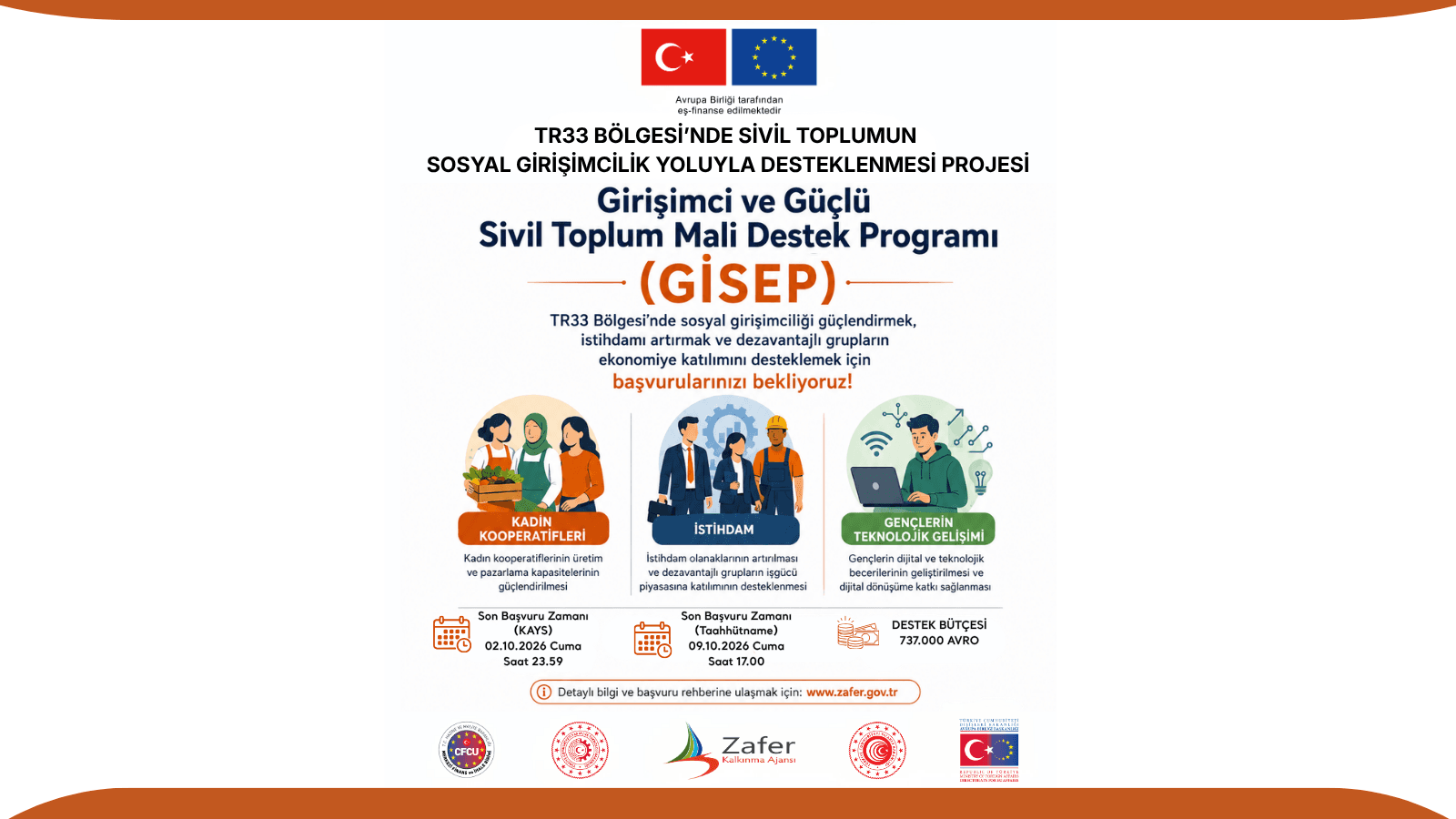 Girişimci ve Güçlü Sivil Toplum Mali Destek Programı (GİSEP) İlan Edildi